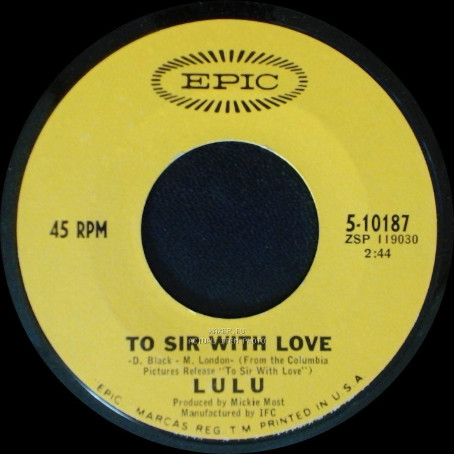 Lulu - The Boat That I Row / To Sir With Love side B
