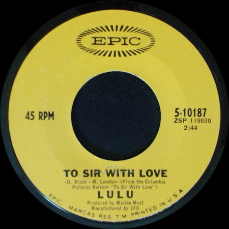 Lulu - The Boat That I Row / To Sir With Love side B