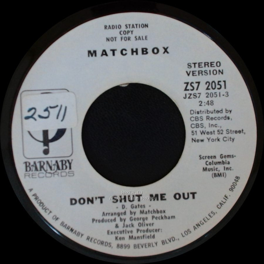 Matchbox - Don't Shut Me Out / Don't Shut Me Out side A