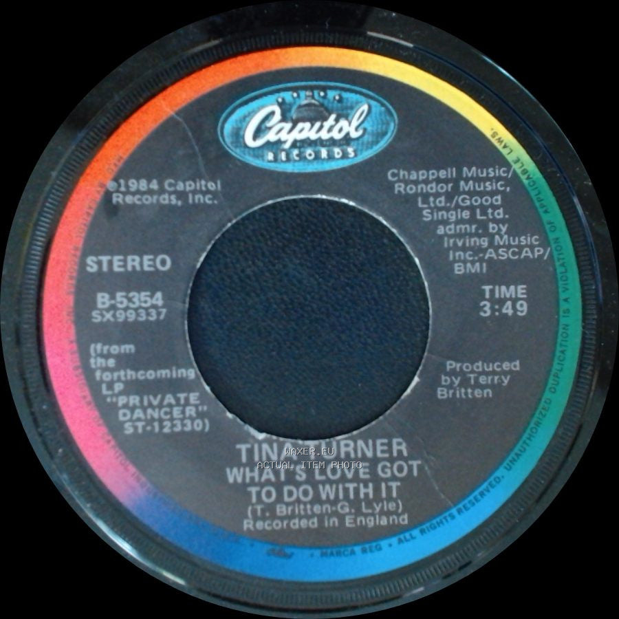 Tina Turner - Rock And Roll Widow / What's Love Got To Do With It side B