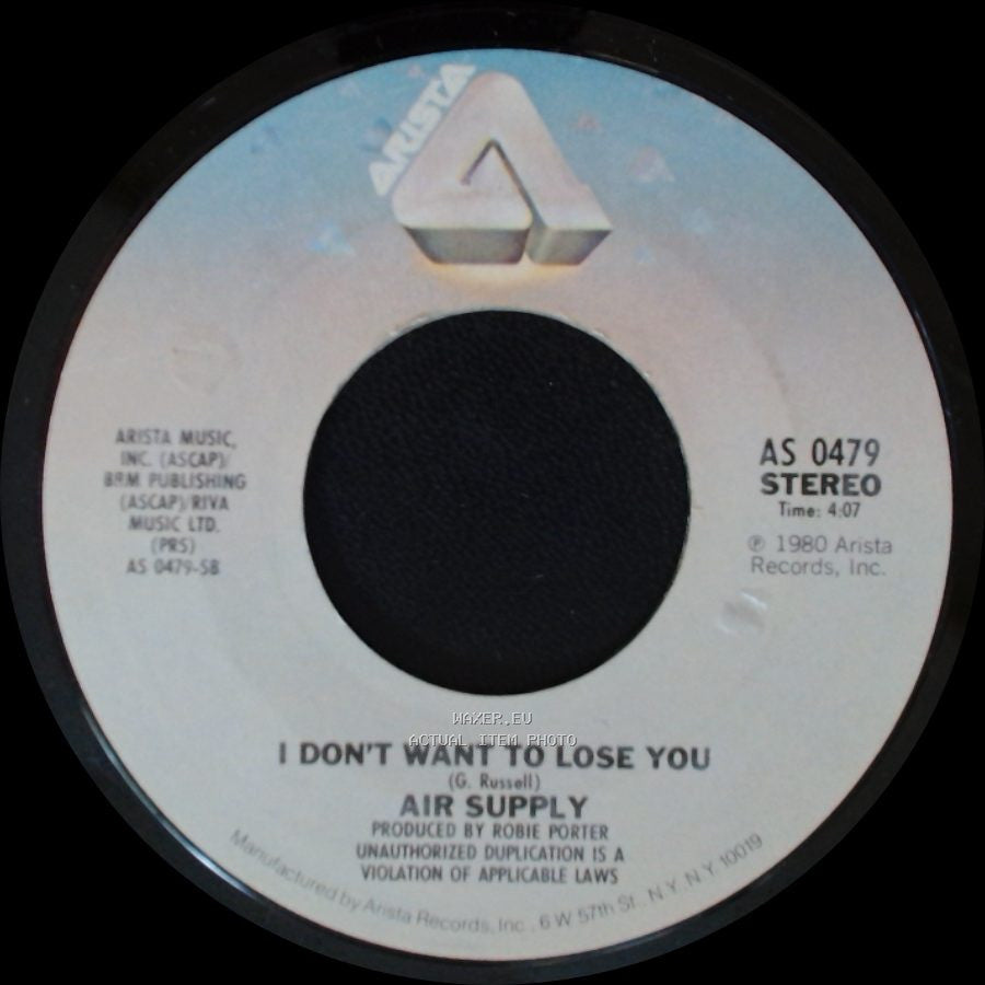 Air Supply - I Don't Want To Lose You / Lost In Love side A