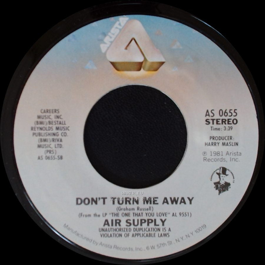 Air Supply - Don't Turn Me Away / Sweet Dreams side A