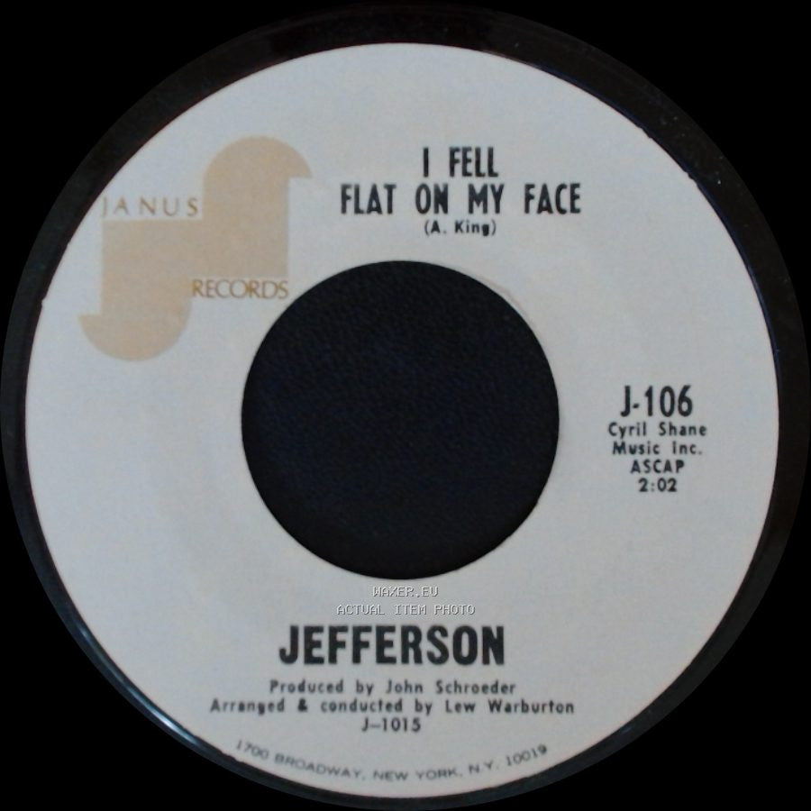 Jefferson - Baby Take Me In Your Arms / I Fell Flat On My Face side B