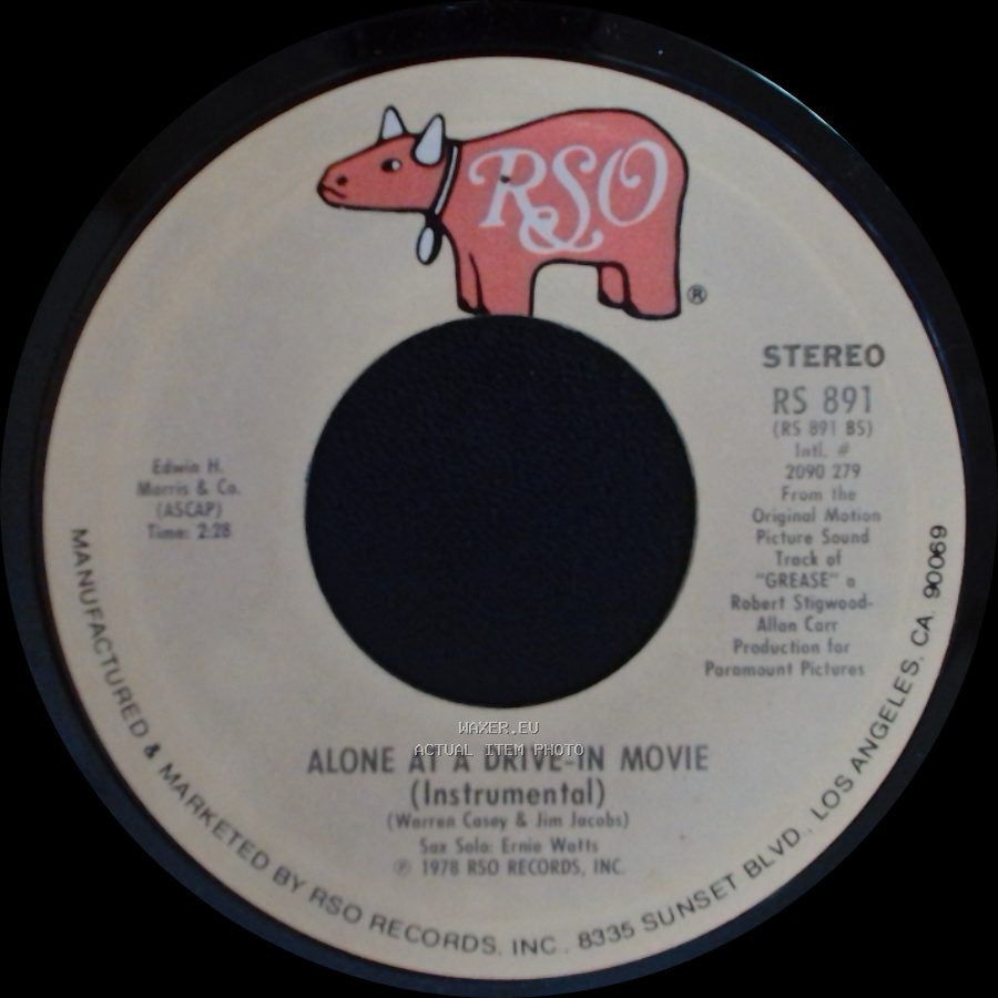 John Travolta And Olivia Newton-John - You're The One That I Want / Alone At A Drive-In Movie (Instrumental) side B