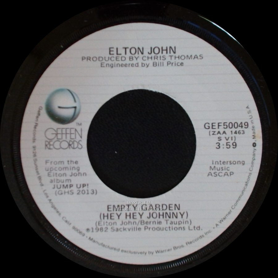 Elton John - Empty Garden (Hey Hey Johnny) / Take Me Down To The Ocean side A