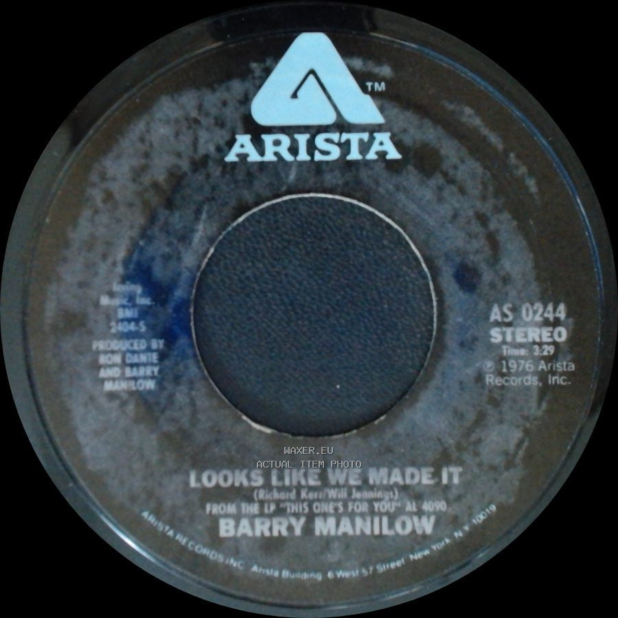 Barry Manilow - New York City Rhythm / Looks Like We Made It side B