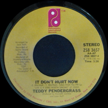 Teddy Pendergrass - Only You / It Don't Hurt Now side B