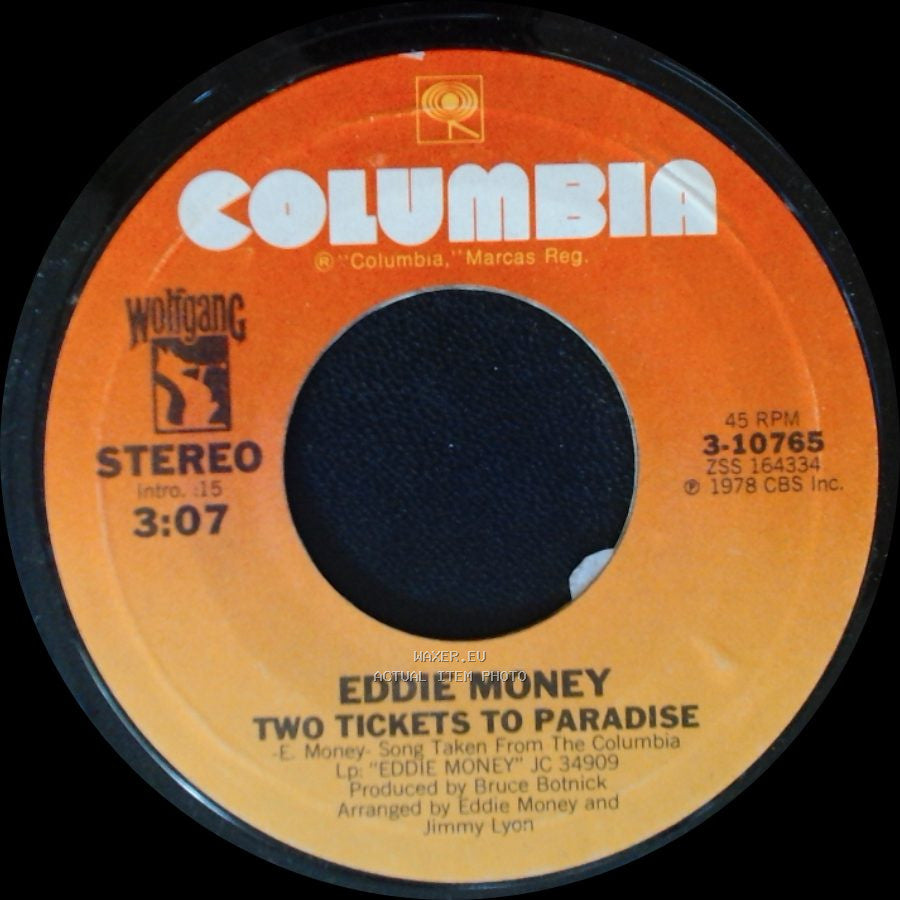 Eddie Money - Two Tickets To Paradise / Don't Worry side A
