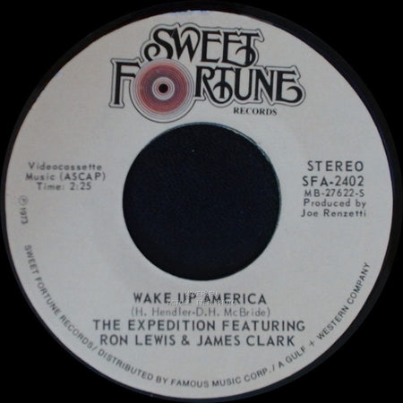 The Expedition Featuring Ron Lewis & James Clark - Mama, Don't You Hit That Boy / Wake Up America side B