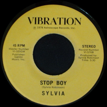 Sylvia - Stop Boy / Automatic Lover side B