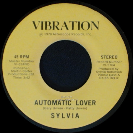 Sylvia - Stop Boy / Automatic Lover side B