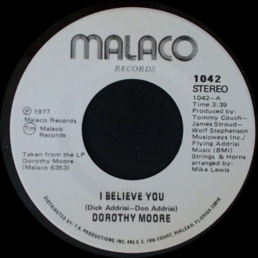 Dorothy Moore - Love Me / I Believe You side B
