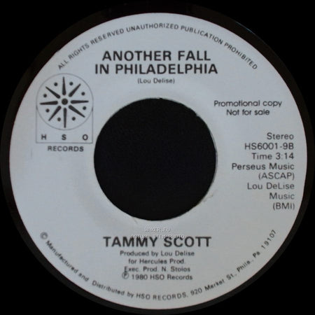 Tammy Scott - House Of The Rising Sun / Another Fall In Philadelphia side B