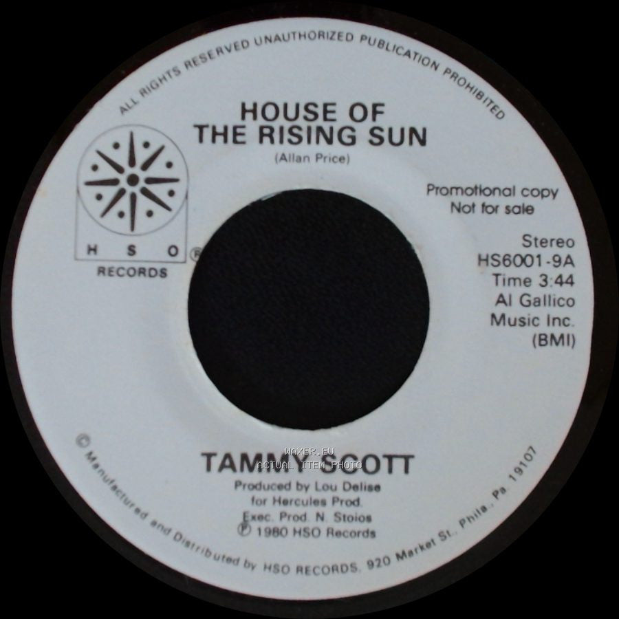 Tammy Scott - House Of The Rising Sun / Another Fall In Philadelphia side B
