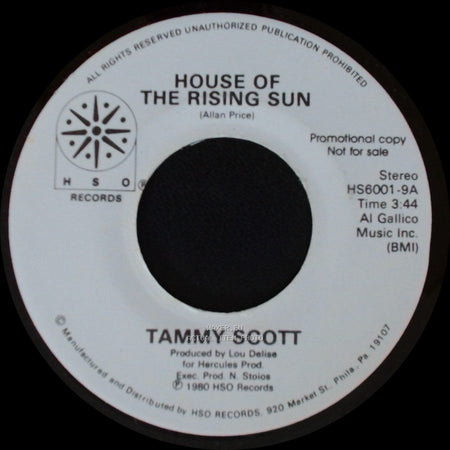 Tammy Scott - House Of The Rising Sun / Another Fall In Philadelphia side B