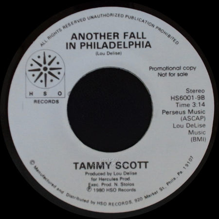 Tammy Scott - House Of The Rising Sun / Another Fall In Philadelphia side B