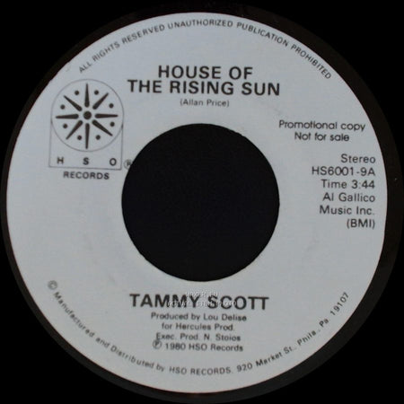 Tammy Scott - House Of The Rising Sun / Another Fall In Philadelphia side A