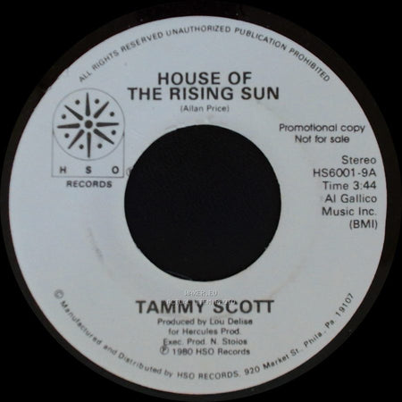 Tammy Scott - House Of The Rising Sun / Another Fall In Philadelphia side A