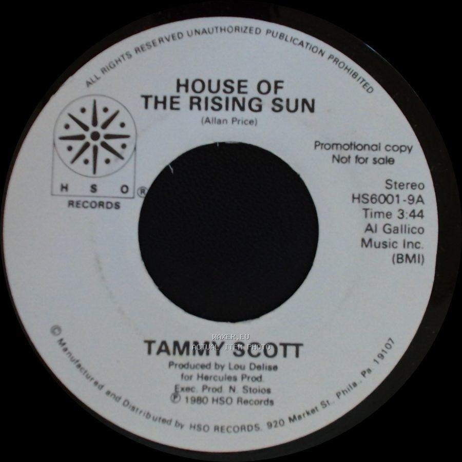 Tammy Scott - House Of The Rising Sun / Another Fall In Philadelphia side B