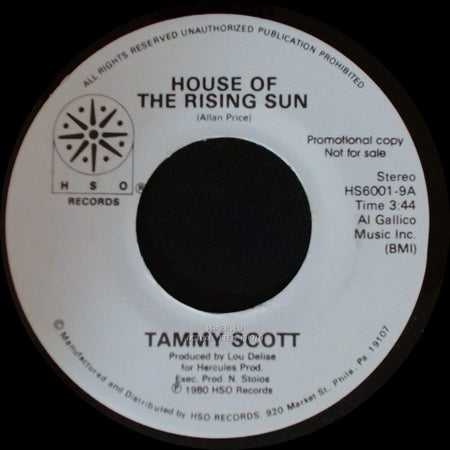 Tammy Scott - House Of The Rising Sun / Another Fall In Philadelphia side B