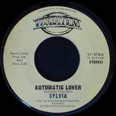 Sylvia - Stop Boy / Automatic Lover side B