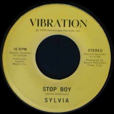 Sylvia - Stop Boy / Automatic Lover side B