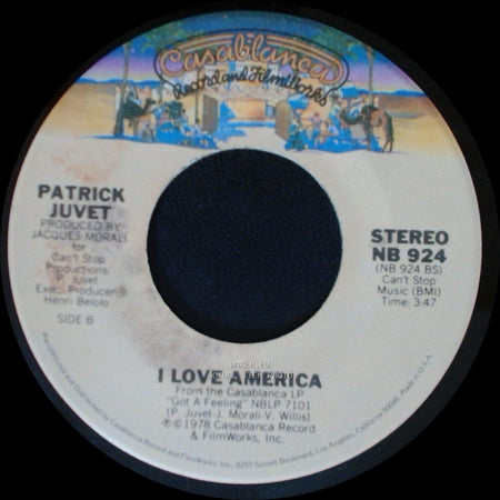Patrick Juvet - Got A Feeling / I Love America side B
