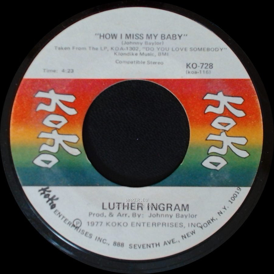 Luther Ingram - Do You Love Somebody / How I Miss My Baby side B