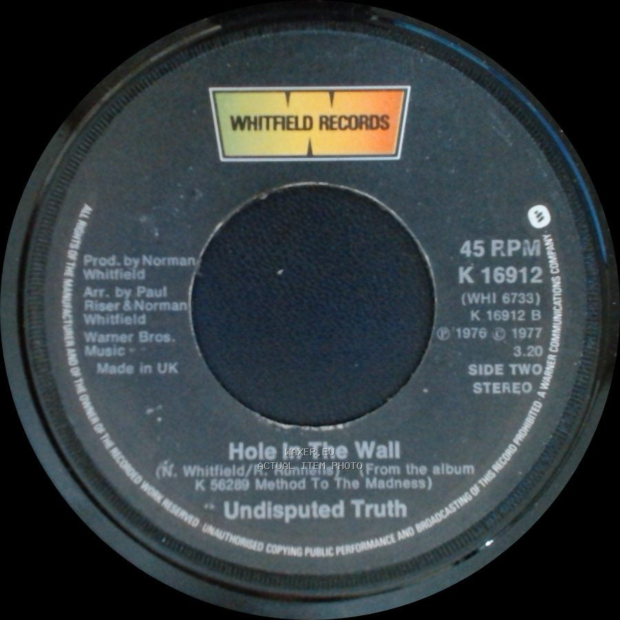 Undisputed Truth - Let's Go Down To The Disco / Hole In The Wall side B
