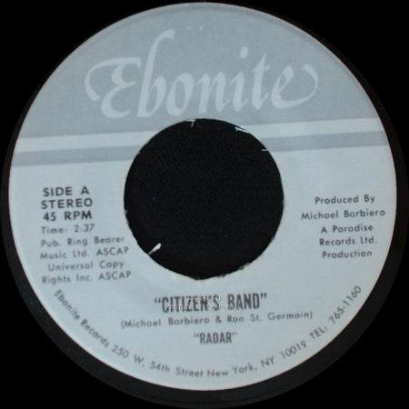 Unknown Artist - "Citizen's Band" "Radar" / Dance "Radar" side A