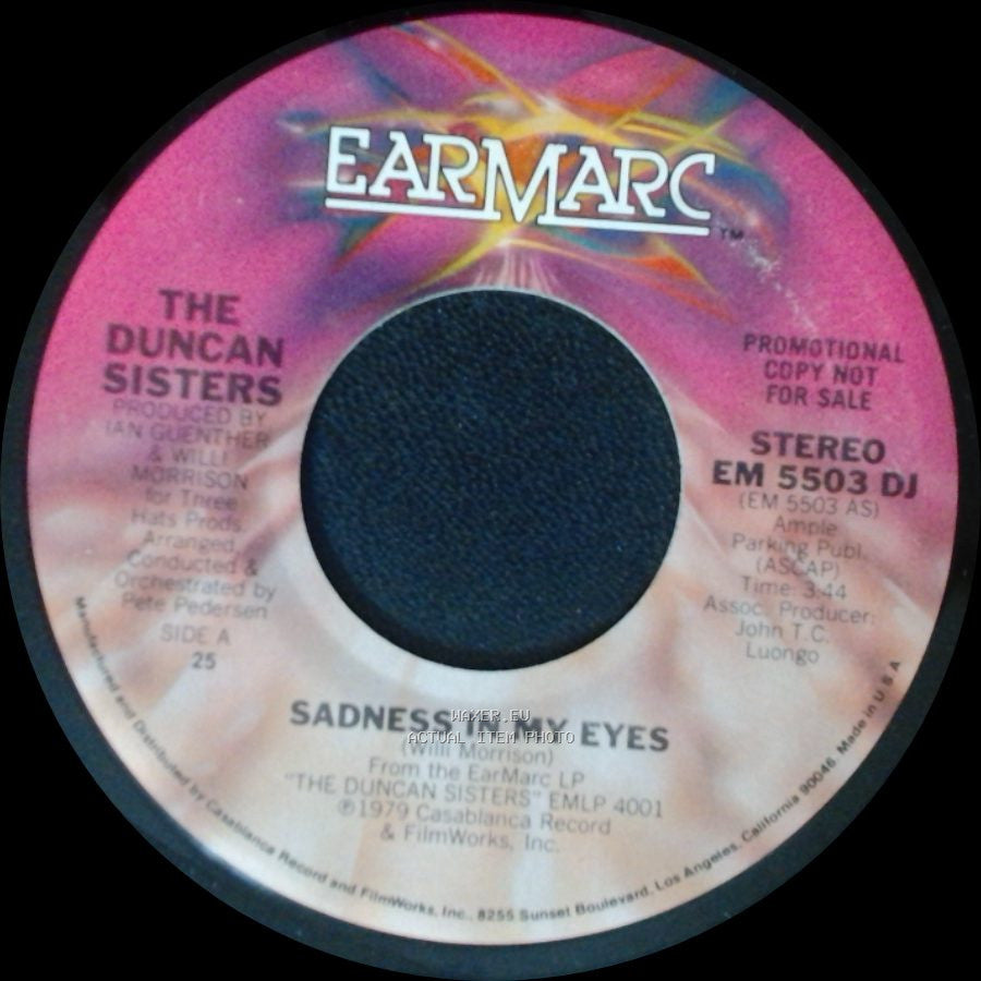 The Duncan Sisters - Sadness In My Eyes / Sadness In My Eyes side B