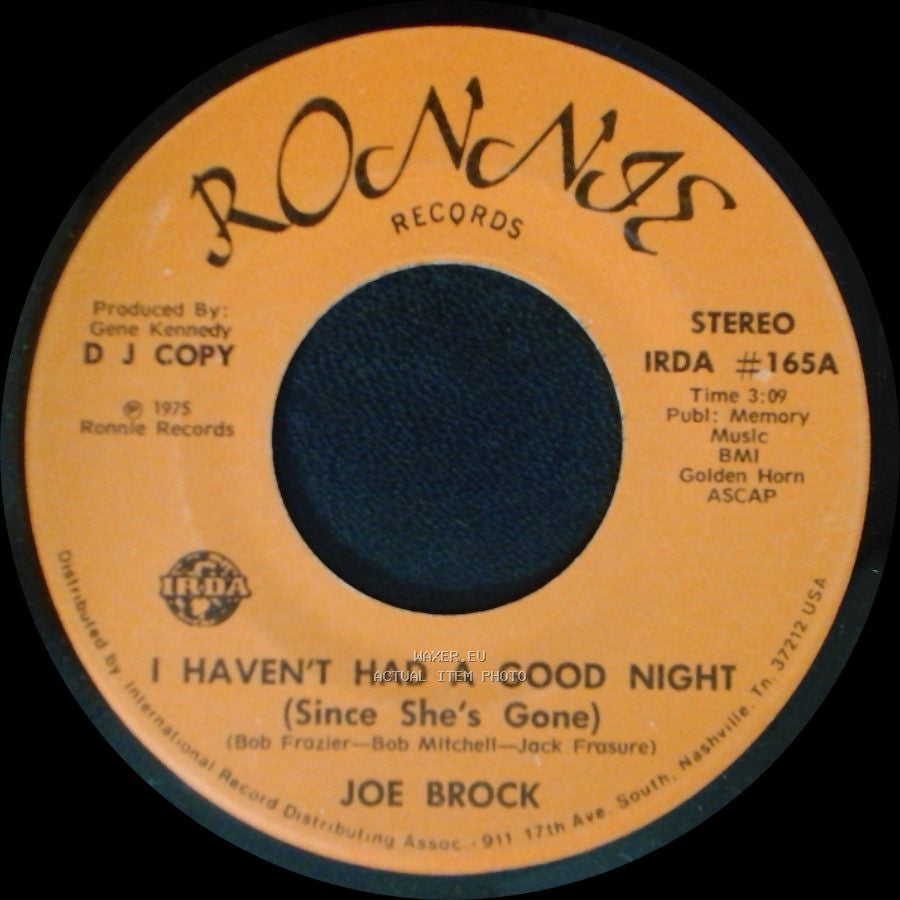 Joe Brock - I Haven't Had A Good Night (Since She's Gone) / I Haven't Had A Good Night (Since She's Gone) side B