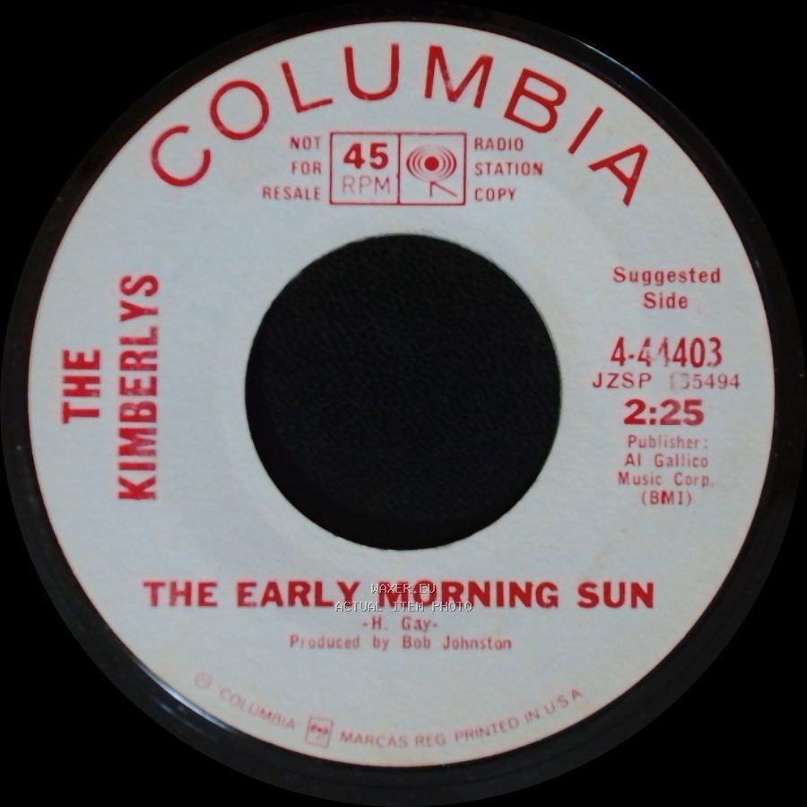 The Kimberlys - The Early Morning Sun / I Never Will Marry side A