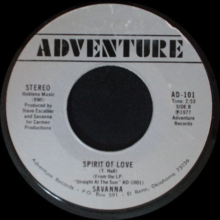Savanna - Straight At The Sun / Spirit Of Love side B