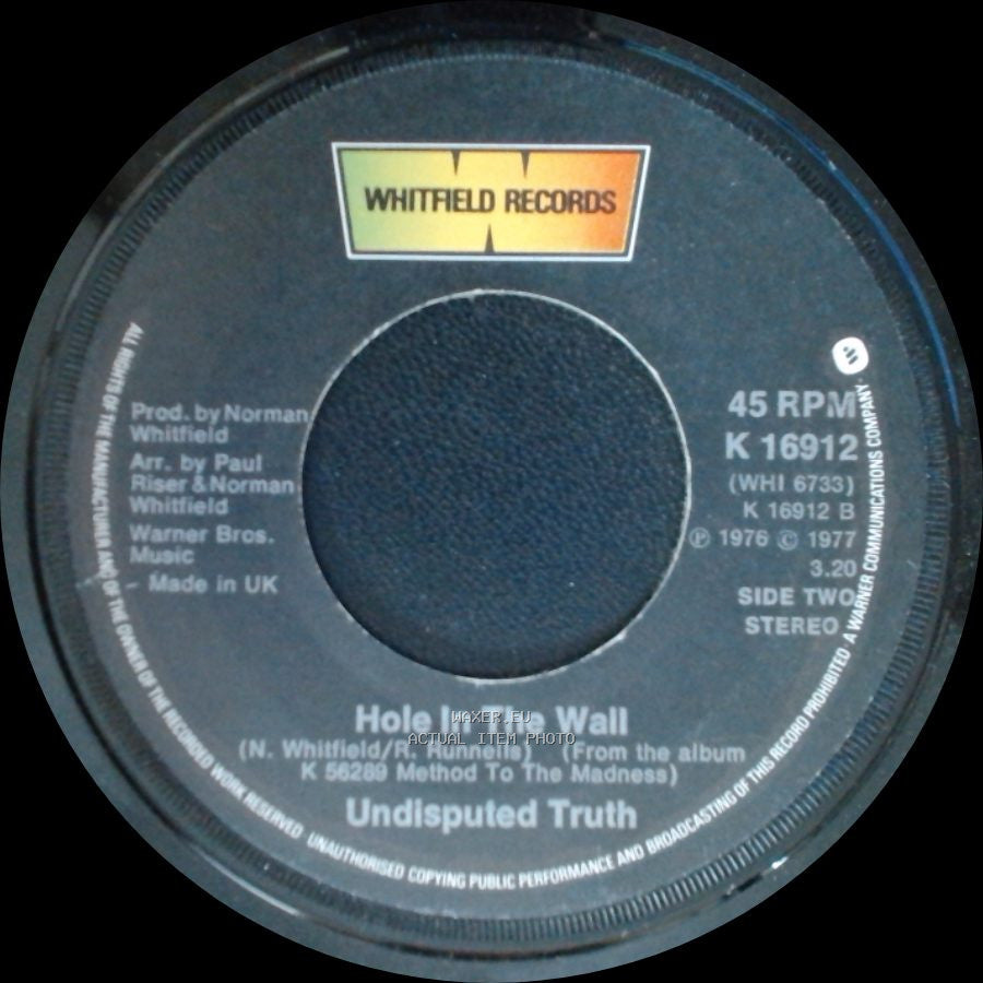 Undisputed Truth - Let's Go Down To The Disco / Hole In The Wall side B