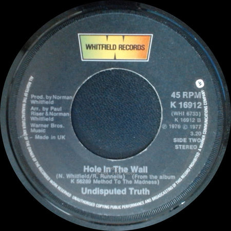 Undisputed Truth - Let's Go Down To The Disco / Hole In The Wall side B
