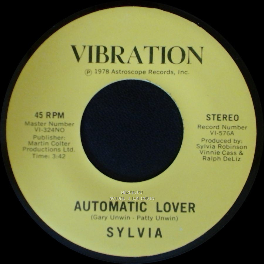 Sylvia - Stop Boy / Automatic Lover side B