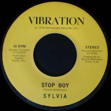Sylvia - Stop Boy / Automatic Lover side B