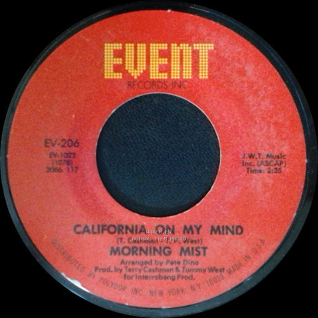 Morning Mist - All The Time It Was You / California On My Mind side B