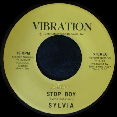 Sylvia - Stop Boy / Automatic Lover side B