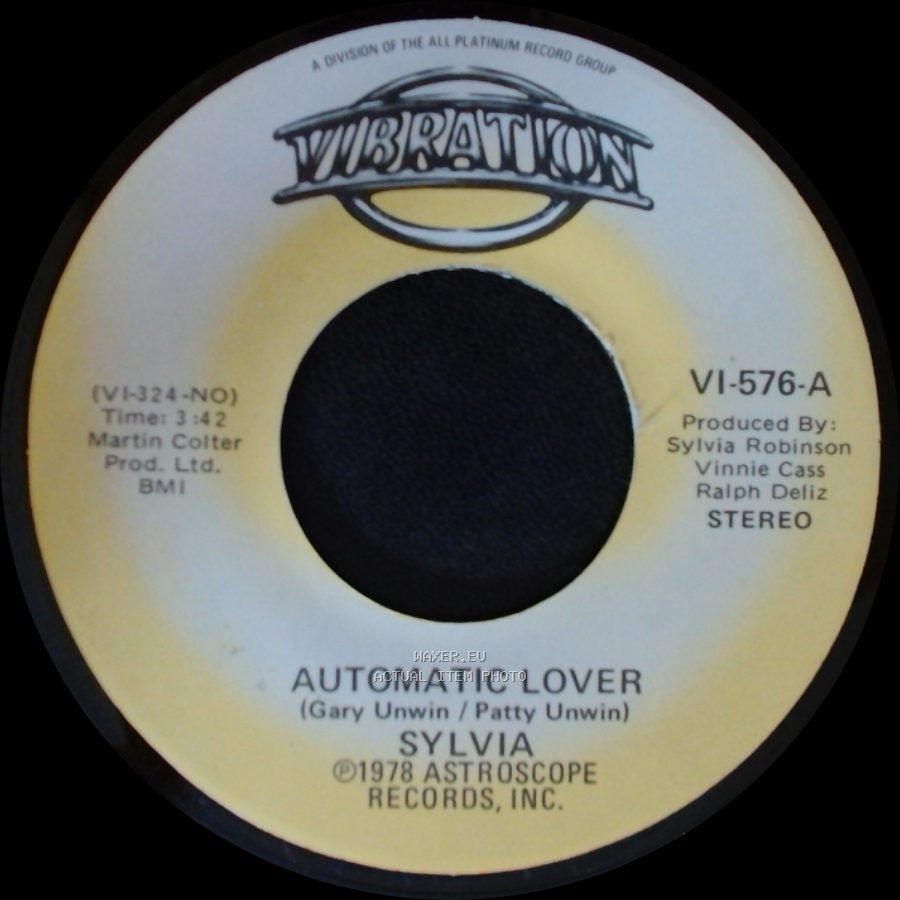 Sylvia - Stop Boy / Automatic Lover side B