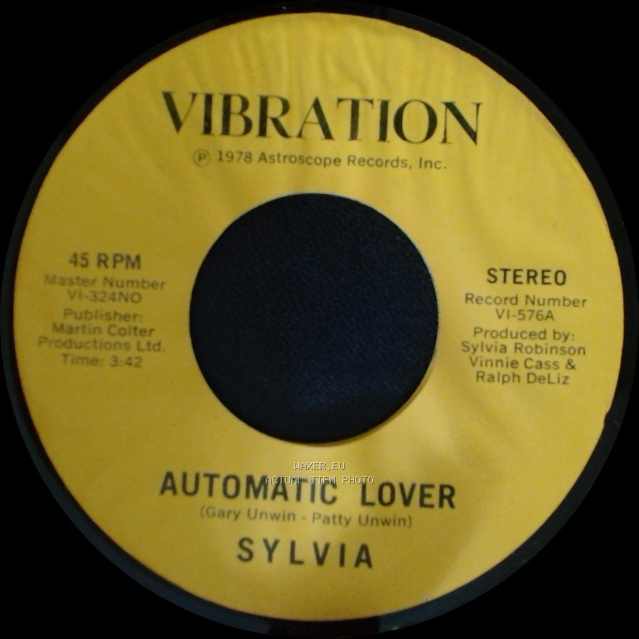 Sylvia - Stop Boy / Automatic Lover side B