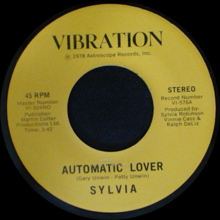 Sylvia - Stop Boy / Automatic Lover side B