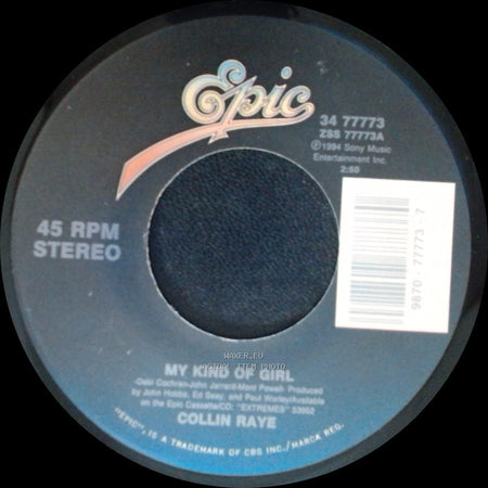 Collin Raye - Angel Of No Mercy / My Kind Of Girl side B