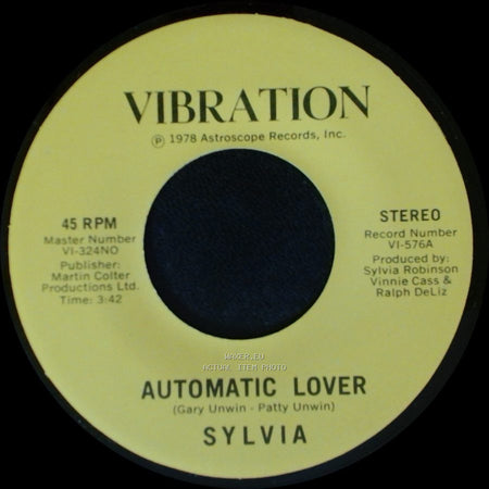 Sylvia - Stop Boy / Automatic Lover side B
