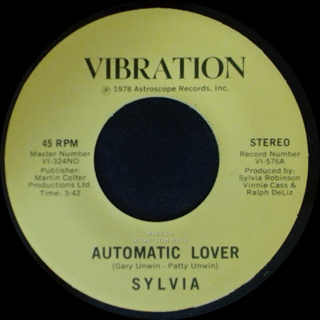 Sylvia - Stop Boy / Automatic Lover side B