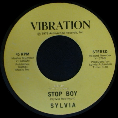Sylvia - Stop Boy / Automatic Lover side B