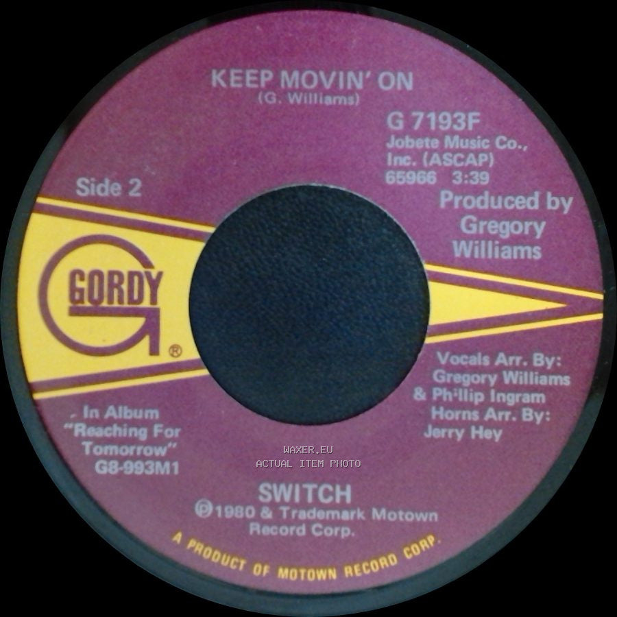 Switch - Love Over And Over Again / Keep Movin' On side B