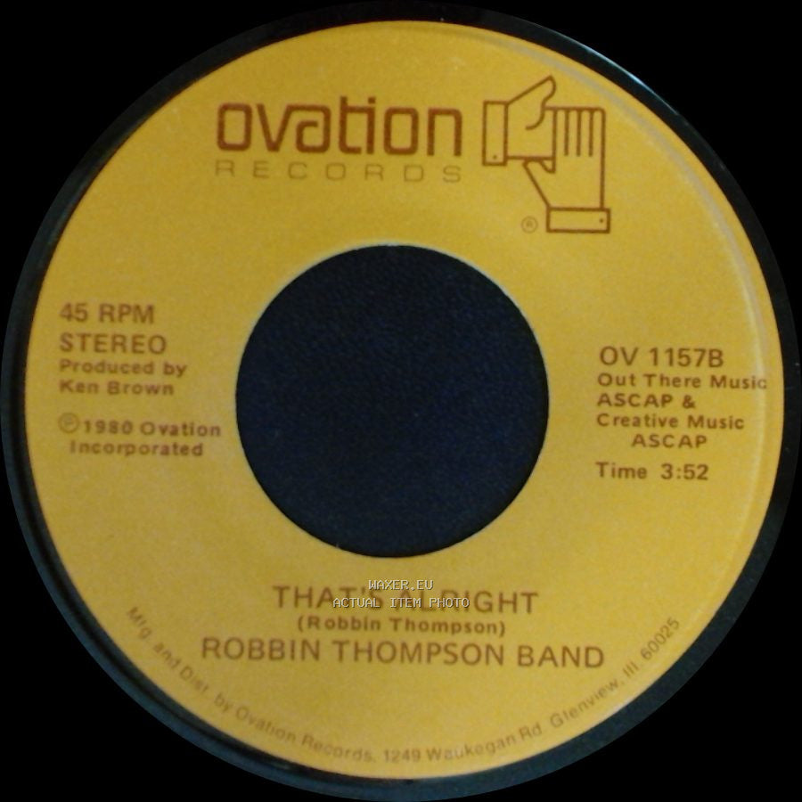 Robbin Thompson Band - That's Alright / Brite Eyes side A