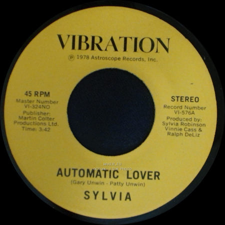 Sylvia - Stop Boy / Automatic Lover side B